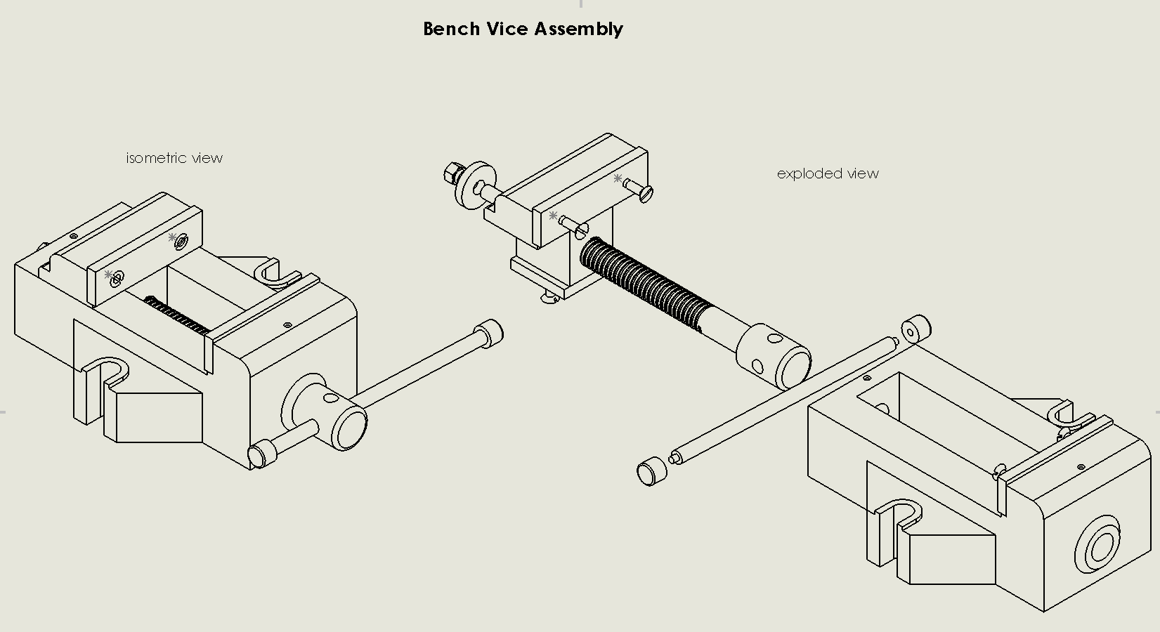 Bench vice assembly drawing